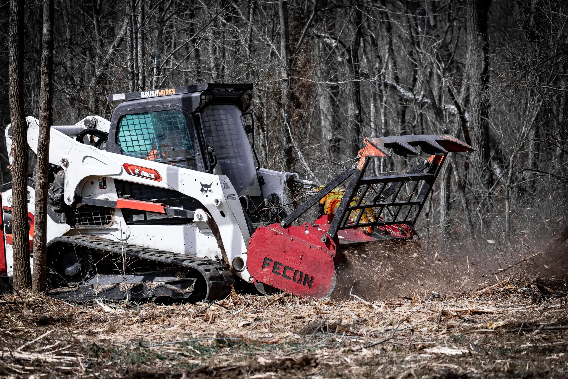Forestry mulcher clearing land