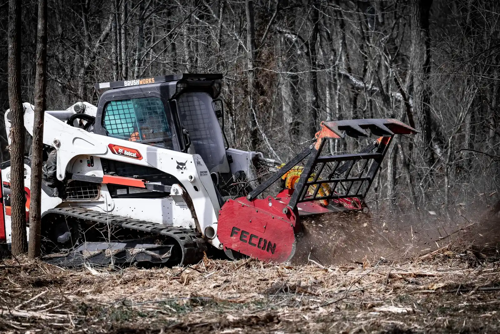 Forestry mulcher clearing land